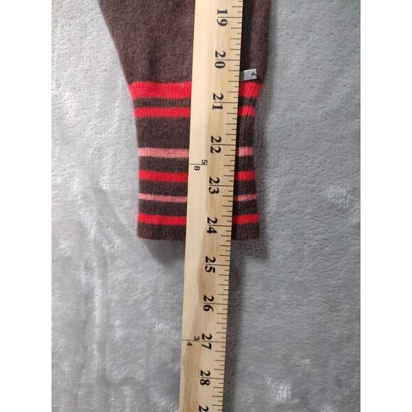 Cabelas Womens Medium Wool Brown Nordic Knit 1/4 Zip Pullover Sweater Wool Blend - Picture 10 of 10